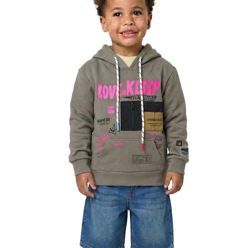 Kleep Graphic Hoodie Kids Olive Green t Streetwear Phresh Pullover